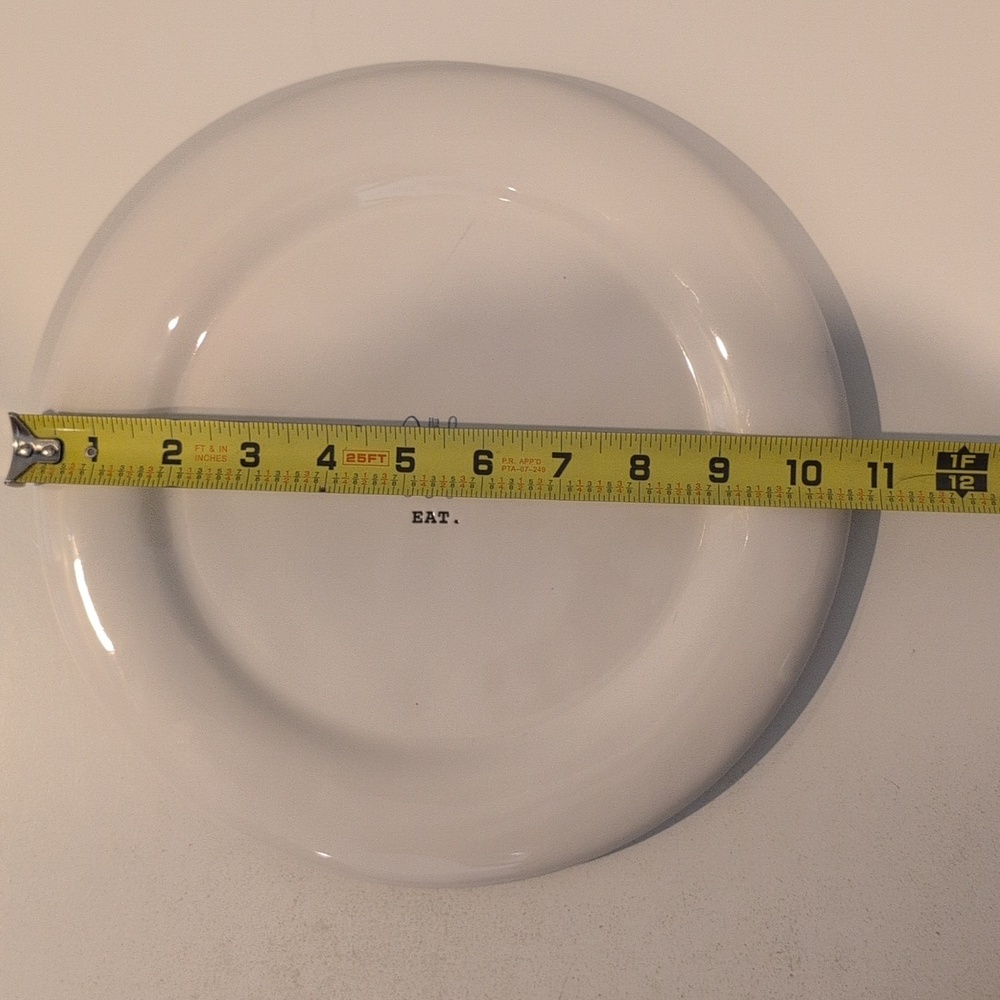 Rae Dunn "EAT" Icon Ceramic Off White Dinner Plate 2018 Collection - Picture 9 of 12